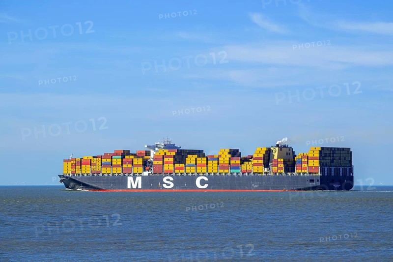 Container ship, containership MSC Genova of the Swiss Mediterranean Shipping Company, loaded with containers