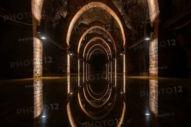 Old mining tunnel Queen Louise Adit (Sztolnia Krolowa Luiza) open to tourists in Zabrze, Poland