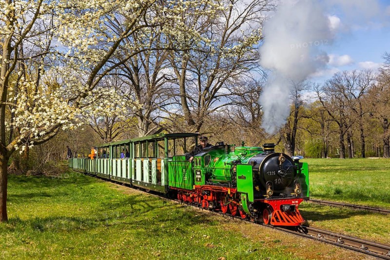 The popular small railway in Dresden's Great Garden has been in operation for 75 years. The steam locomotives Moritz and Lisa are even 100 years old. In the anniversary year, there is a children's festival and a steam locomotive festival. The renovated stations bring the history of the park railway to life and show the valuable work done with children and young people, Dresden, Saxony, Germany