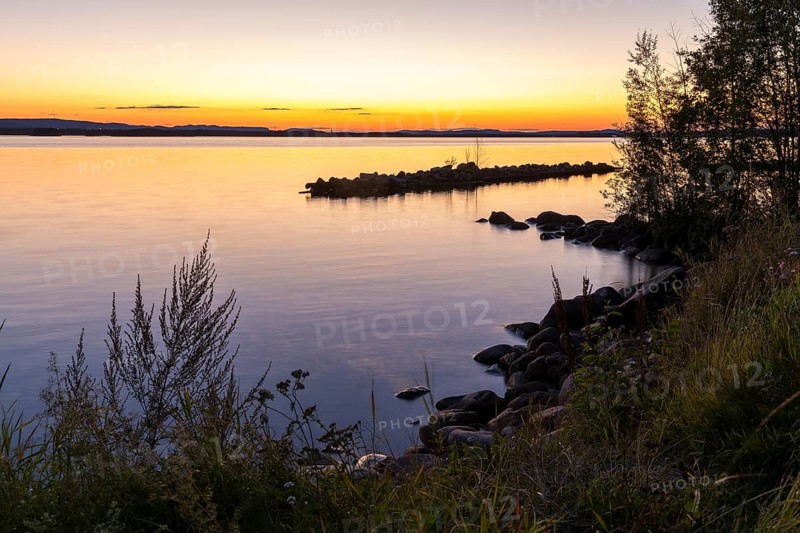 Sunset on Lake Siljan near Nusnäs, Dalarnas län, Sweden