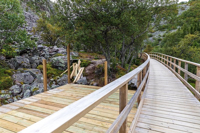 Accessible hiking trail is currently being built, the Bohlenweg leads through Fulufjället National Park, Dalarnas län, Sweden