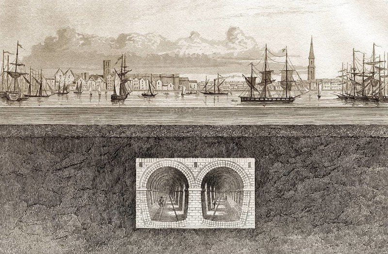 Der Themse-Tunnel, ein Unterwassertunnel unter der Themse in London, 19.