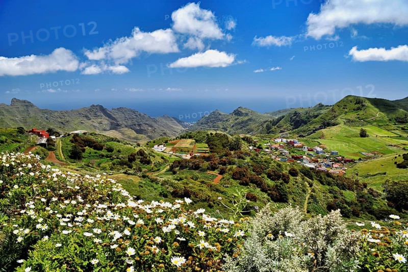 View of the Anaga Mountains from the Mirador de Jardina, Tenerife Island, Canary Islands, Spain