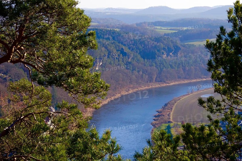 Elbe Sandstone Mountains, bastion area, winter, Saxony, Germany