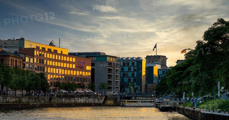 The ARD capital city office on the banks of the Spree in Berlin's government district, Berlin, Germany