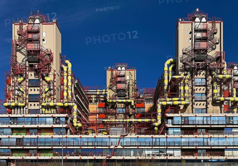 RWTH Aachen University Hospital, modern, visible building technology using reinforced concrete frame construction, North Rhine-Westphalia, Germany