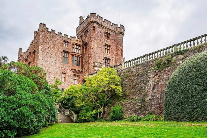 Autumn colors over Powis Castle and Garden, Welshpool, Powys, Wales, UK