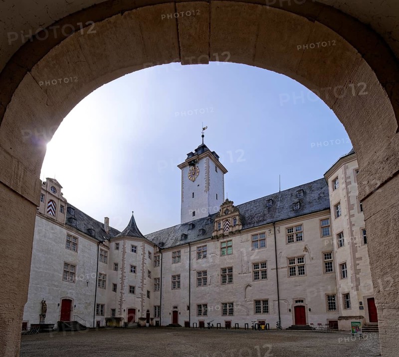 Inner courtyard of the residential palace in Bad Mergentheim. Baden-Wuerttemberg, Germany
