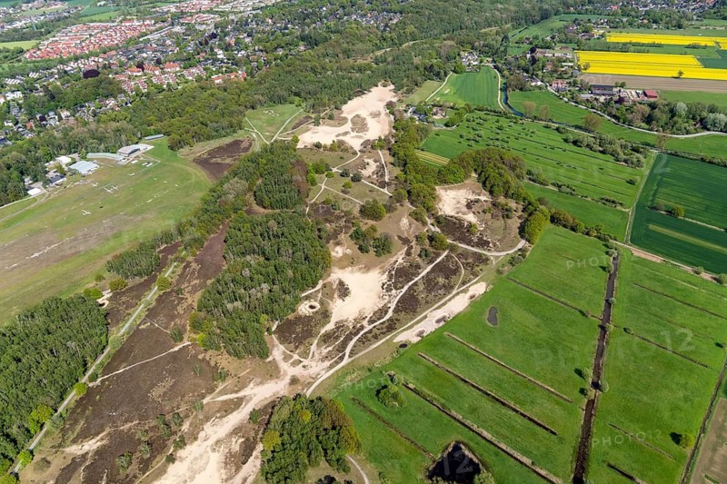 Boberger Dünen, Germany, Hamburg, Billwerder, Boberg, Boberger Niederung, nature reserve, Urstrohmtal, aerial view