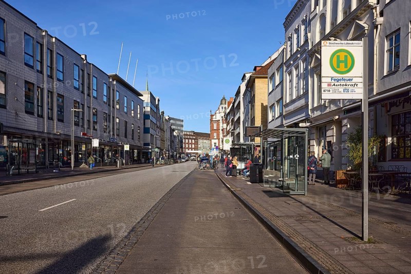 Bus stop Fegefeuer, Mühlenstraße, Hanseatic City of Lübeck, independent city, Schleswig-Holstein, Germany