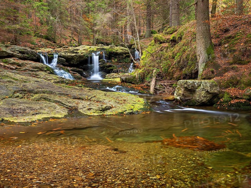 Riesloch nature reserve, Riesloch Falls, Riesloch Falls, Riesbach waterfall, Bodenmais, Bavarian Forest, Lower Bavaria, Bavaria, Germany