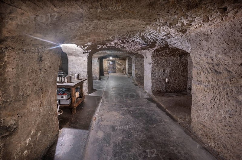 Historic rock cellar, laid out in the 17th century, market square, Lauf an der Pegnitz, Middle Franconia, Bavaria, Germany