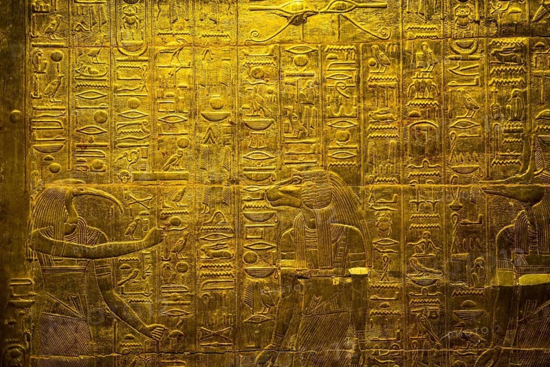 Pharaoh Tutankhamun's gold treasure, the Grand Egyptian Museum, Grand Egyptian Museum, GEM, Giza, Cairo, Egypt