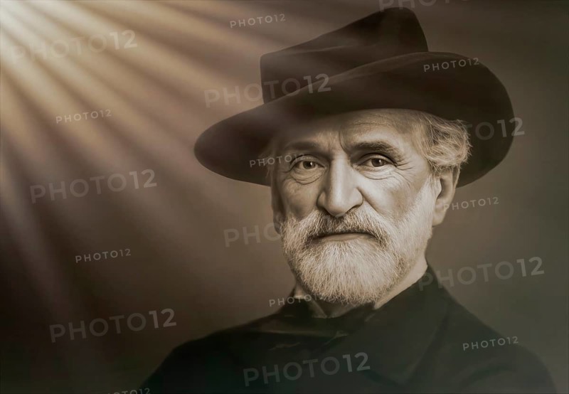 Giuseppe Fortunino Francesco Verdi, 1813 – 1901, Italian composer, digitally edited after a photograh of Brogi