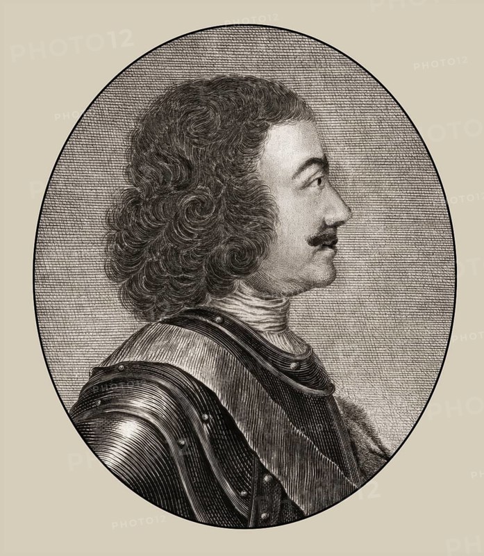 Portrait of Peter the Great, Peter I or Pyotr Alexeyevich Romanov, 1672-1725, Emperor of the Russian Empire, digitally optimized