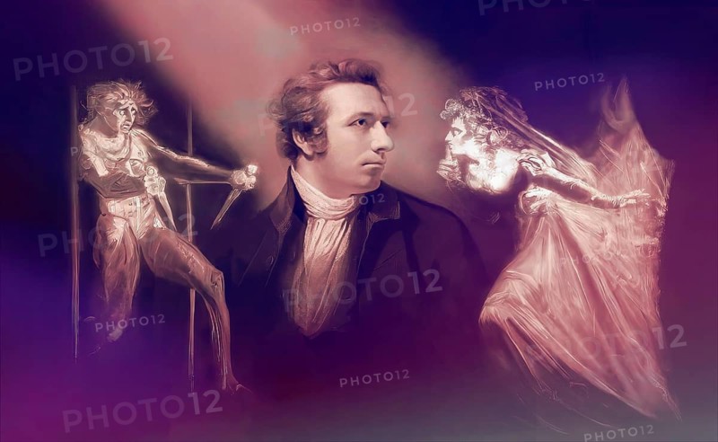 Henry Fuseli or Johann Heinrich Füssli, 1741 – 1825, Swiss painter, draughtsman and writer, digitally edited after Northcote, 1778, Lady Macbeth Seizing the Daggers, scene from The Tragedy of Macbeth by William Shakespeare