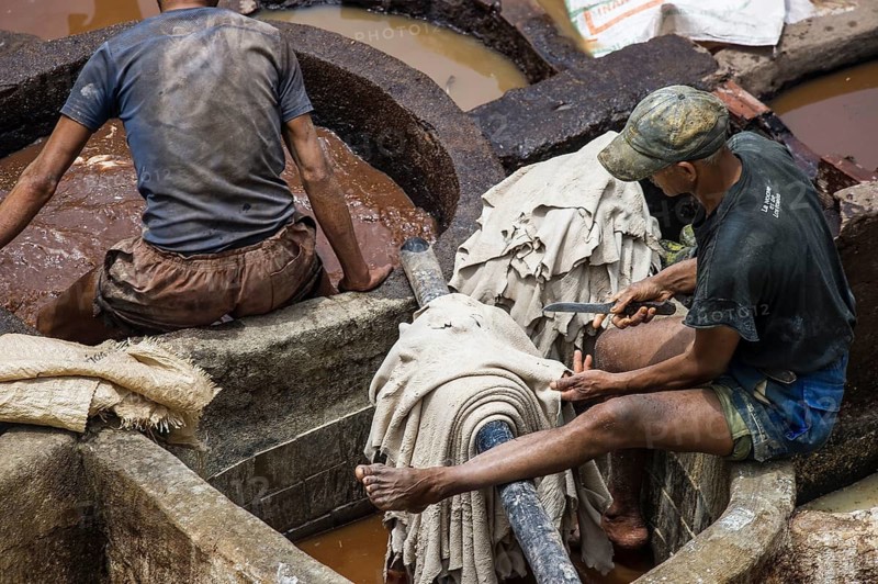 Chouwara tanning and dyeing district, Fez El Bali, Medina, UNESCO World Heritage Site, Fez, Morocco