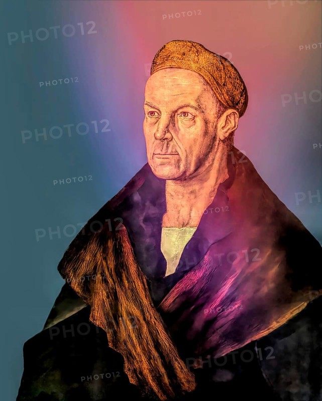 Portrait of Jakob Fugger, 1459, 1525, German businessman, digitally edited according to a painting by Albrecht Dürer, 1518