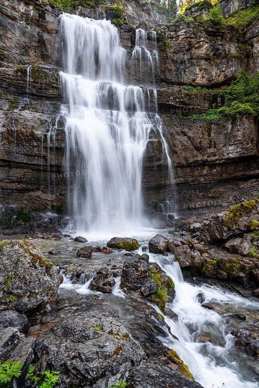 Cascata di Mezzo waterfall, long exposure, Vallesinella, Brenta, Trentino, Italy