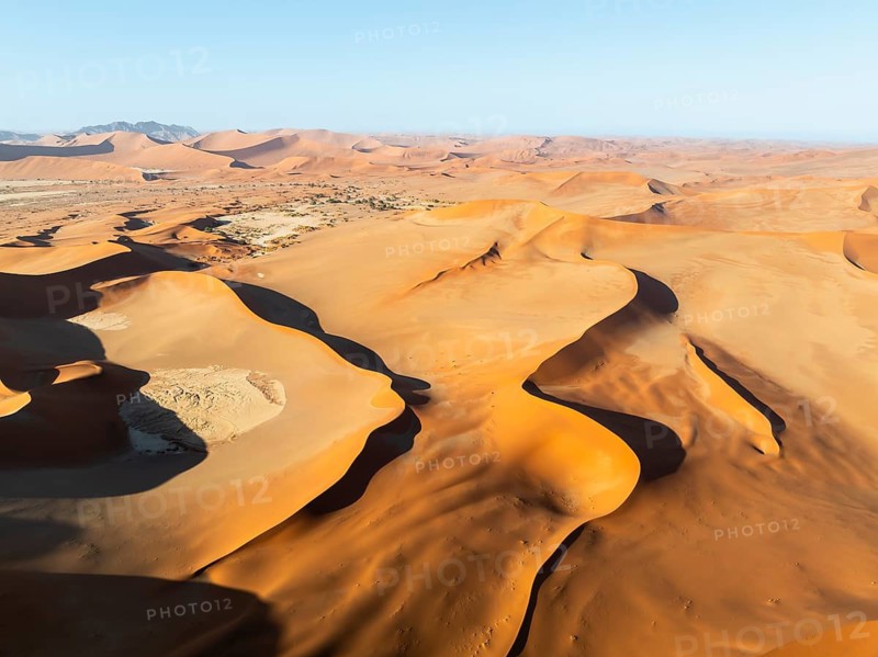 Aerial view, Dramatic sand dunes in the Namib Desert, Namib Naukluft Park, Namibia
