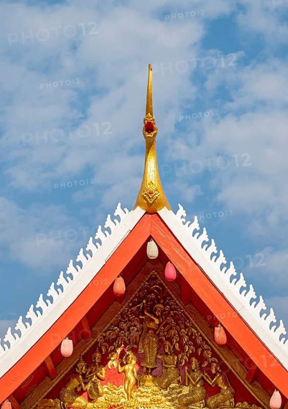 Roof of Wat May Suwannaphumaham Monastery, Luang Prabang, Laos