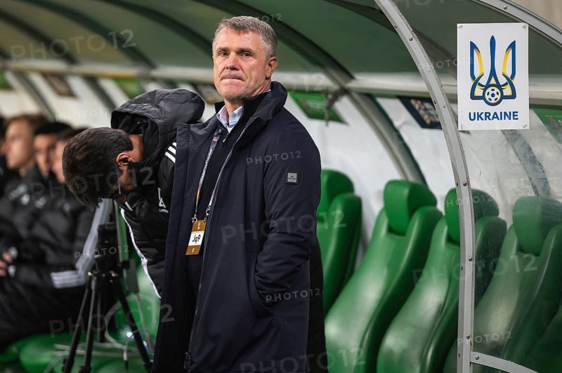 WROCLAW, POLAND - OCTOBER 14, 2024: UEFA Nations League match Ukraine - Czechia. Serhiy Rebrov head coach of Ukraine.