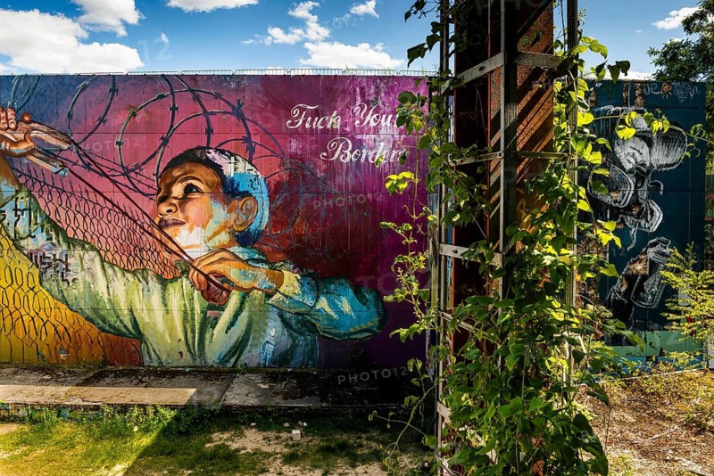 Graffiti on the former US eavesdropping facility on Teufelsberg in Grunewald, Berlin, Germany