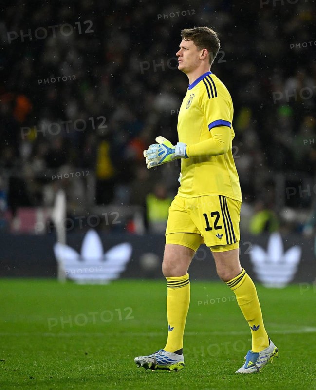 Goalkeeper Alexander Nübel GER (12) m Background perimeter advertising ADIDAS Football DFB International match Germany GER vs Ghana GHA Friendly match Test match MHPArena, MHP Arena Stuttgart, Baden-Württemberg, Germany