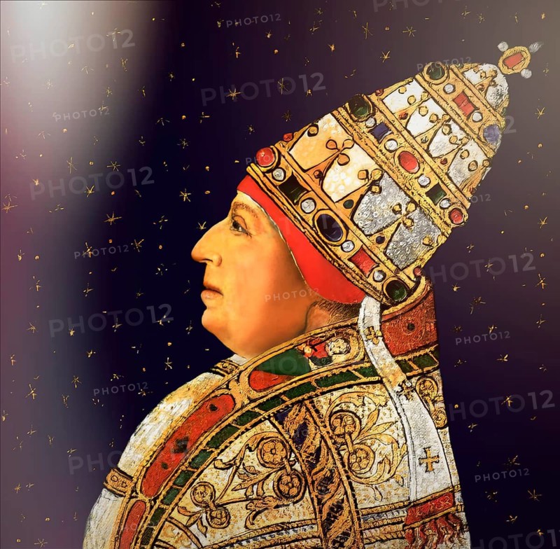 Pope Alexander VI, Alessandro VI, Alexandre VI, Alejandro VI, born Roderic Llançol i de Borja, c.?1431 – 1503, ruler of the Papal States from 1492 until his death in 1503, digitally edited after a painting