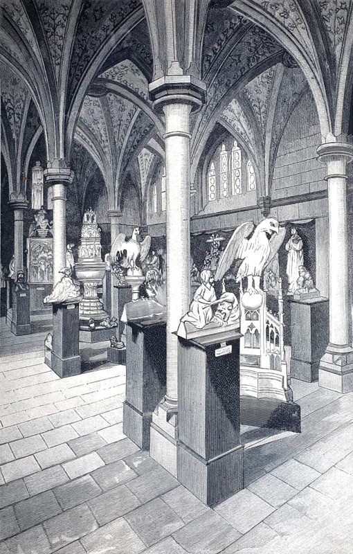 Wasserhof in Nuremberg, in the Germanisches National Museum, 1890, Bavaria, Germany, illustration, reproduction from a model from the 19th century. Authentic, file restored for optimal use, exact date of submission unknown, historical
