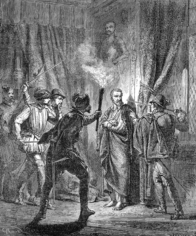 Gaspard II de Coligny, Comte de Coligny, impressing his murderers, The Massacre of St. Bartholomew's Eve