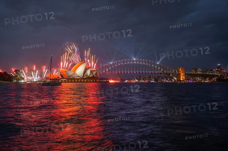 Sydney 2021 Australia Day fireworks in the harbor