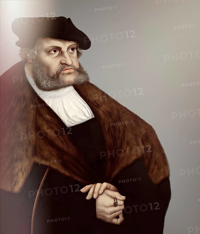 Frederick III or Frederick the Wise, 1463 - 1525, Prince-elector of Saxony, digitally edited after a painting by Lucas Cranach the Elder, Friedrich III. oder Friedrich der Weise, 1463 - 1525, Kurfürst von Sachsen