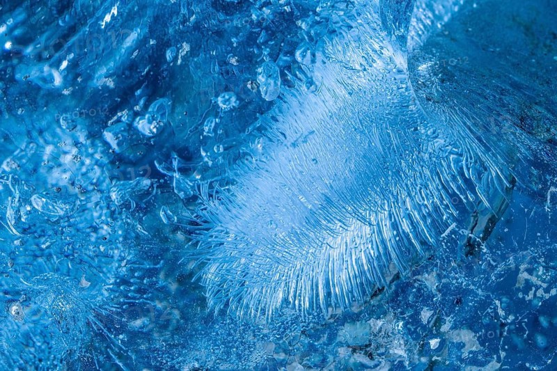 Structures in glacial ice, ice cave, glaciers, Vatnajökull, winter, Iceland, Scandinavia