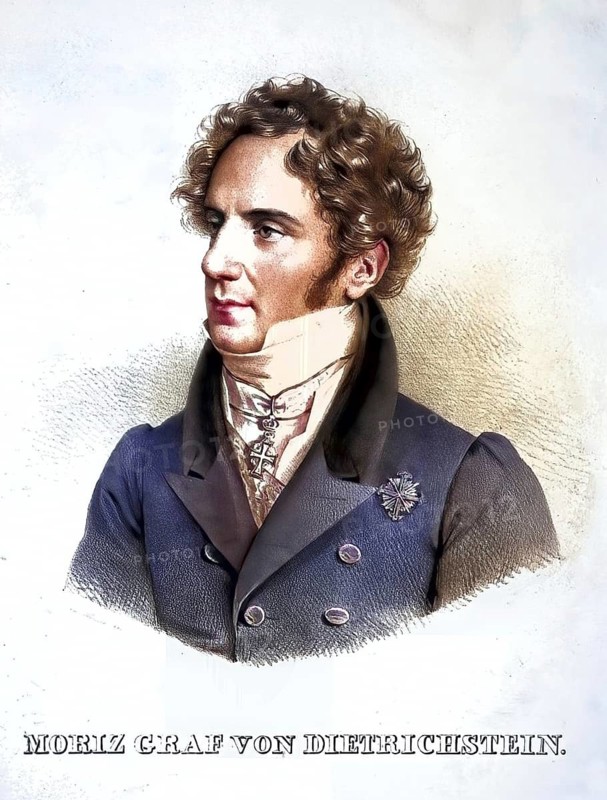 Prince Moriz Joseph Johann von Dietrichstein-Proskau-Leslie (born 19 February 1775 in Vienna, died 27 August 1864 in Vienna) was an Austrian officer and court official, Historical, digitally restored reproduction from a 19th century original, Record date not stated