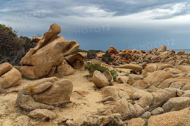 Rock formation on the coast near Tizzano, Sartene, Corsica, France