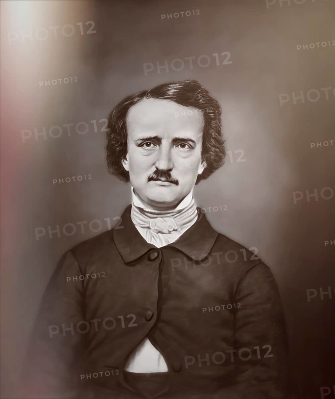 Portrait of Edgar Allan Poe, 1809 – 1849, American writer, digitally edited according to a photograph