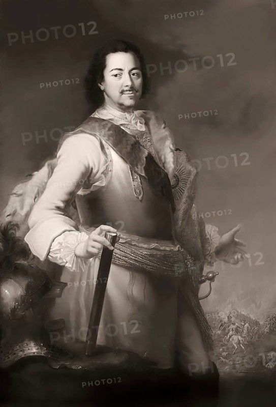 Portrait of Peter the Great, Peter I or Pyotr Alexeyevich Romanov, 1672-1725, Emperor of the Russian Empire, painting by Clementi, digitally optimized