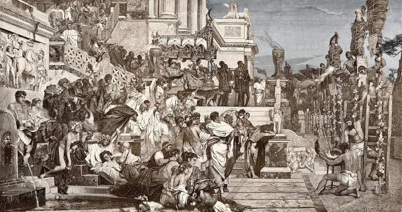The Persecution of Christians in the Roman Empire by Roman Emperor Nero Claudius Caesar, Rome, 64 AD