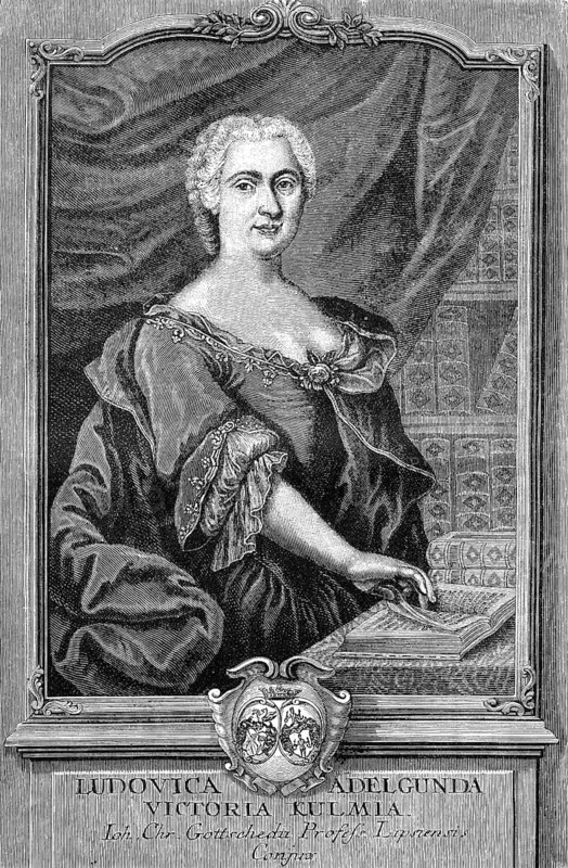 Luise Adelgunde Victorie Gottsched, 1713 - 1762, a German poet and translator, Portait von Luise Adelgunde Victorie Gottsched (1713–1762), eine deutsche Lyrikerin und Übersetzerin