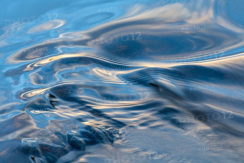 Waves in a stream, abstract, Norrbotten, Lapland, Sweden, August 2022