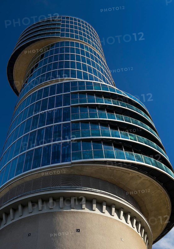 The Exenterhaus, high-rise office building on top of an air raid shelter, landmark, Bochum, Ruhr area, North Rhine-Westphalia, Germany