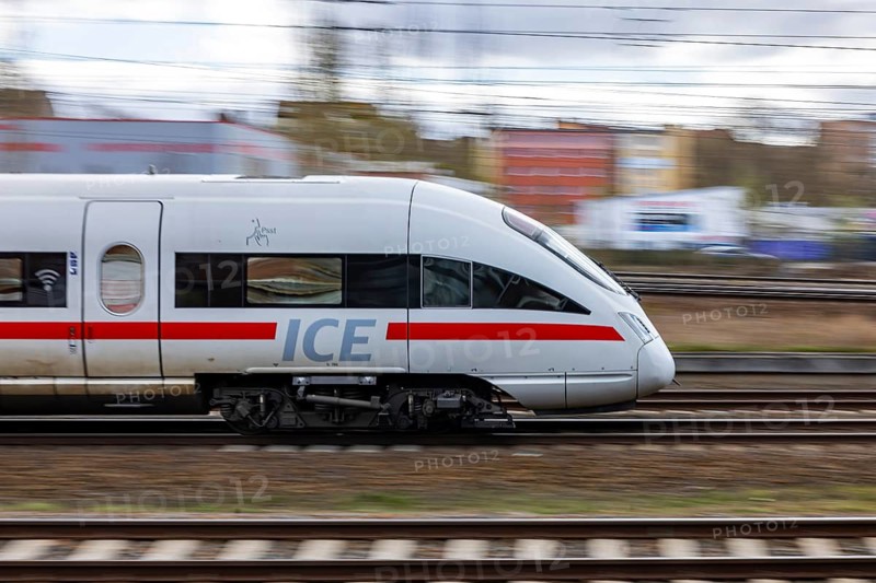 ICE driving through urban areas. Contributor. motion blur. Berlin, Germany