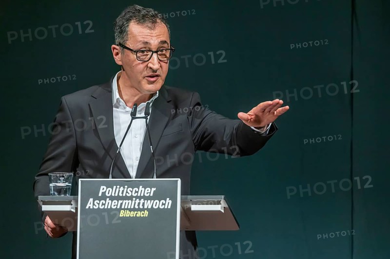 Political Ash Wednesday of the Green Party in Biberach. In focus: election campaign for the state election on March 8 with leading candidate Cem Özdemir. Biberach, Baden-Württemberg, Germany