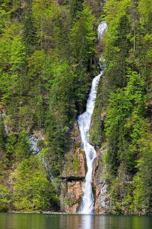 Schrainbach waterfall falls in Königssee, Berchtesgadener Land, Bavaria, Germany