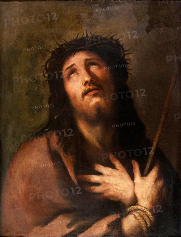 Ecce Homo (1663-1664), painting by Luca Giordano (Italian, 1634-1705), Historically, digitally restored reproduction of a 17th-century original, exact date unknown, painting made by Luca Giordano (Italian, Historically, digitally restored reproduction of a 17th-century original, exact date unknown