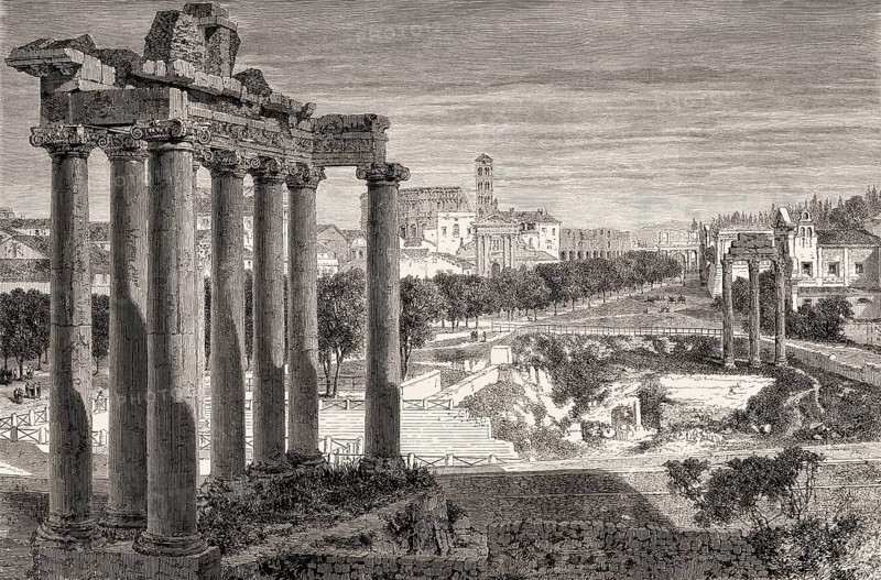 The Roman Forum or Forum Romanum, Rome, Italy, 19th Century