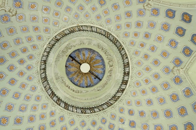 Ceiling with ornaments, looking up, decorations, mosque, castle garden, Schwetzingen, Baden-Württemberg, Germany