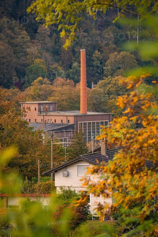 Historic building Lost Places Old ceiling factory in autumn, Calw, Black Forest, Germany
