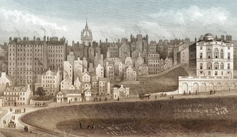 Part of the Old Town, Edinburgh, Scotland, 19th century, from Modern Athens by Th. H. Shepherd